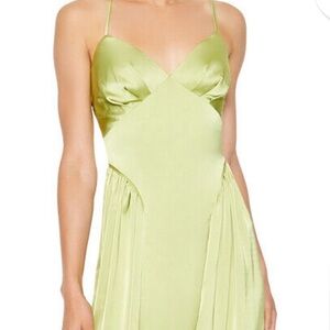 NWT silk Green Spaghetti Strap Maxi Dress